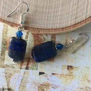 ✅🌹Natural Stone Lapis Heart Shaped Earrings.